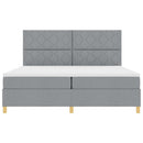 vidaXL Boxrugós ágy fejtámlával Világosszürke 200 x 200 cm szövet