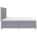 vidaXL Boxrugós ágy fejtámlával Világosszürke 200 x 200 cm szövet