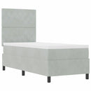 vidaXL Boxrugós ágy matracmal Világosszürke 80 x 200 cm Bársony