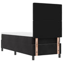 vidaXL Boxrugós ágy matracmal fejtámlával Fekete 80 x 200 cm Bársony