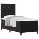 vidaXL Boxrugós ágy matracmal fejtámlával Fekete 80 x 200 cm Bársony