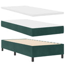 vidaXL Boxrugós ágy matracmal Sötétzöld 100 x 200 cm Bársony