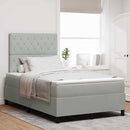 vidaXL Boxrugós ágy matracmal Világosszürke 120 x 190 cm Bársony