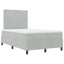vidaXL Boxrugós ágy matracmal Világosszürke 120 x 190 cm Bársony