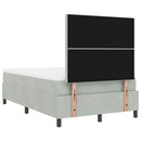 vidaXL Boxrugós ágy matracmal Világosszürke 120 x 190 cm Bársony