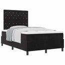 vidaXL Boxrugós ágy matracmal fejtámlával Fekete 120 x 200 cm Bársony