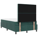 vidaXL Boxrugós ágy matracmal Sötétzöld 120 x 200 cm Bársony