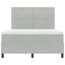 vidaXL Boxrugós ágy matracmal Világosszürke 140 x 190 cm Bársony