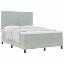 vidaXL Boxrugós ágy matracmal Világosszürke 140 x 190 cm Bársony