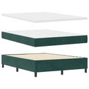 vidaXL Boxrugós ágy matracmal Sötétzöld 140 x 190 cm Bársony
