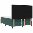 vidaXL Boxrugós ágy matracmal Sötétzöld 140 x 190 cm Bársony