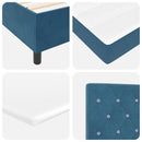 vidaXL Boxrugós ágy matracmal Sötétkék 140 x 190 cm Bársony