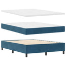 vidaXL Boxrugós ágy matracmal Sötétkék 140 x 190 cm Bársony
