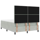 vidaXL Boxrugós ágy matracmal Világosszürke 140 x 200 cm Bársony