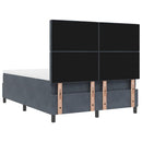 vidaXL Boxrugós ágy matracmal Sötétszürke 160 x 200 cm Bársony