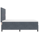 vidaXL Boxrugós ágy matracmal Sötétszürke 160 x 200 cm Bársony