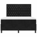 vidaXL Boxrugós ágy matracmal fejtámlával Fekete 160 x 200 cm Bársony