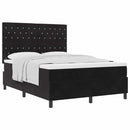 vidaXL Boxrugós ágy matracmal fejtámlával Fekete 160 x 200 cm Bársony