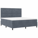 vidaXL Boxrugós ágy matracmal Sötétszürke 180 x 200 cm Bársony