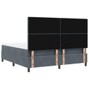 vidaXL Boxrugós ágy matracmal Sötétszürke 180 x 200 cm Bársony