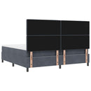 vidaXL Boxrugós ágy matracmal Sötétszürke 200 x 200 cm Bársony