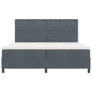 vidaXL Boxrugós ágy matracmal Sötétszürke 200 x 200 cm Bársony