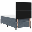 vidaXL Boxrugós ágy matracmal Sötétszürke 80 x 200 cm Bársony