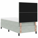 vidaXL Boxrugós ágy matracmal Világosszürke 100 x 200 cm Bársony