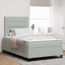 vidaXL Boxrugós ágy matracmal Világosszürke 120 x 190 cm Bársony