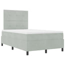 vidaXL Boxrugós ágy matracmal Világosszürke 120 x 190 cm Bársony