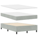 vidaXL Boxrugós ágy matracmal Világosszürke 120 x 190 cm Bársony