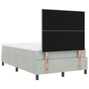 vidaXL Boxrugós ágy matracmal Világosszürke 120 x 190 cm Bársony