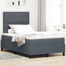 vidaXL Boxrugós ágy matracmal Sötétszürke 120 x 190 cm Bársony