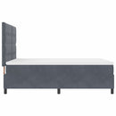 vidaXL Boxrugós ágy matracmal Sötétszürke 160 x 200 cm Bársony