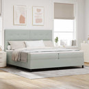 vidaXL Boxrugós ágy matracmal Világosszürke 200 x 200 cm Bársony