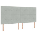 vidaXL Boxrugós ágy matracmal Világosszürke 200 x 200 cm Bársony