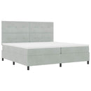 vidaXL Boxrugós ágy matracmal Világosszürke 200 x 200 cm Bársony
