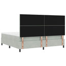 vidaXL Boxrugós ágy matracmal Világosszürke 200 x 200 cm Bársony