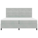 vidaXL Boxrugós ágy matracmal Világosszürke 200 x 200 cm Bársony