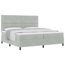 vidaXL Boxrugós ágy matracmal Világosszürke 200 x 200 cm Bársony