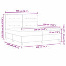 vidaXL Boxrugós ágy matracmal Sötétszürke 200 x 200 cm Bársony