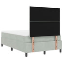 vidaXL Boxrugós ágy matracmal Világosszürke 120 x 190 cm Bársony