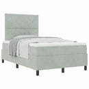 vidaXL Boxrugós ágy matracmal Világosszürke 120 x 190 cm Bársony