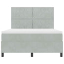 vidaXL Boxrugós ágy matracmal Világosszürke 140 x 190 cm Bársony