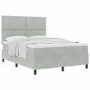 vidaXL Boxrugós ágy matracmal Világosszürke 140 x 190 cm Bársony