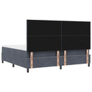 vidaXL Boxrugós ágy matracmal Sötétszürke 200 x 200 cm Bársony