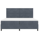vidaXL Boxrugós ágy matracmal Sötétszürke 200 x 200 cm Bársony