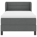 vidaXL Boxspring ágy matraccal Sötétszürke 90 x 190 cm szövet