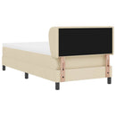 vidaXL Boxspring ágy matraccal matracmal Krém 100 x 200 cm szövet