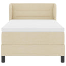 vidaXL Boxspring ágy matraccal matracmal Krém 100 x 200 cm szövet